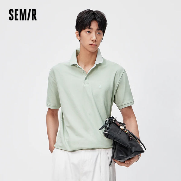 អាវប៉ូឡូបុរស Semir ឆ្នាំ 2026 បែបបុរាណ ប៉ាក់ដោយក្រណាត់ស្រូបសំណើម ស្ងួតលឿន ត្រជាក់ មានអារម្មណ៍ប្រឆាំងបាក់តេរី