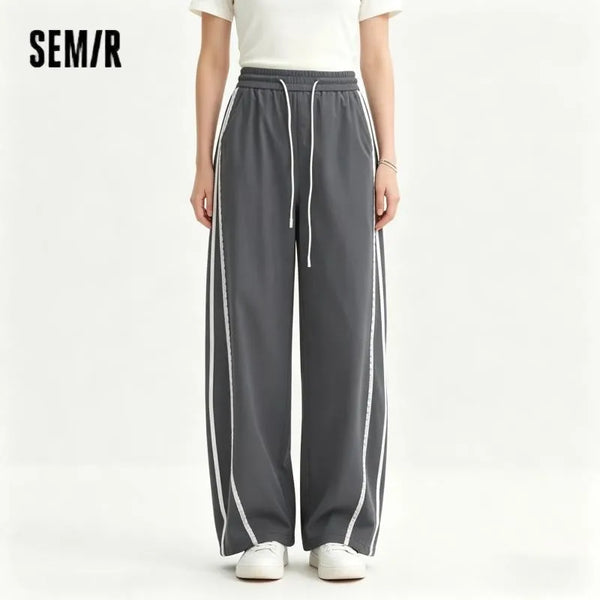 ខោស្ត្រី Semir ពណ៌ 2026 ប្លុក Ruffle Trim Drawstring កាត់ 3D Urban Casual Everyday Style ទន់ ស្រួលពាក់ប្រចាំថ្ងៃ