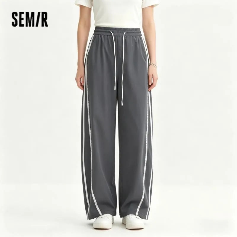 Semir Women Pants Color 2026 Block Ruffle Trim Drawstring 3D Cut Urban Casual Everyday Style Soft Comfortable Daily Wear