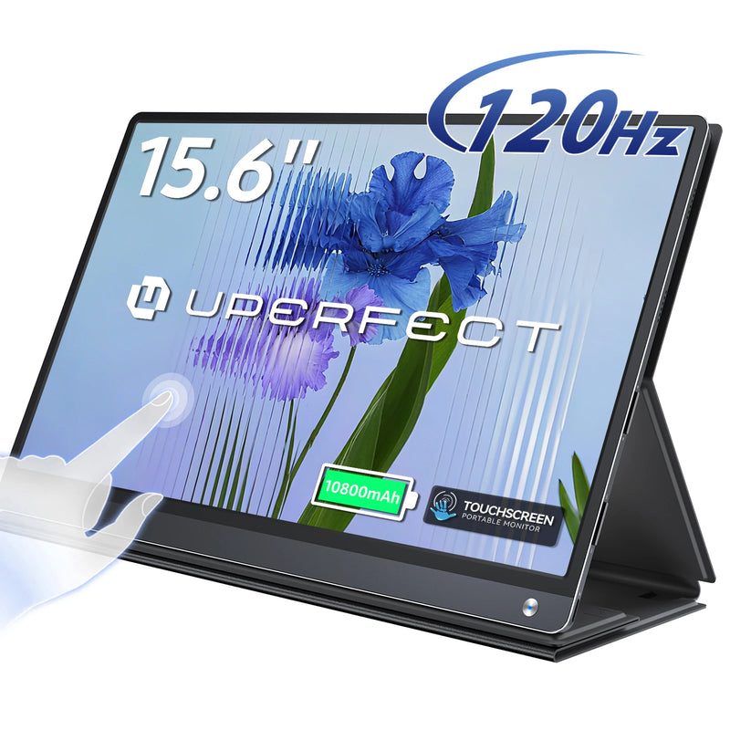 UPERFECT Built-in 10800mAh Battery 15.6inch Portable Monitor Touchscreen IPS 1080P FHD HDR Gaming Display USB C HDMI