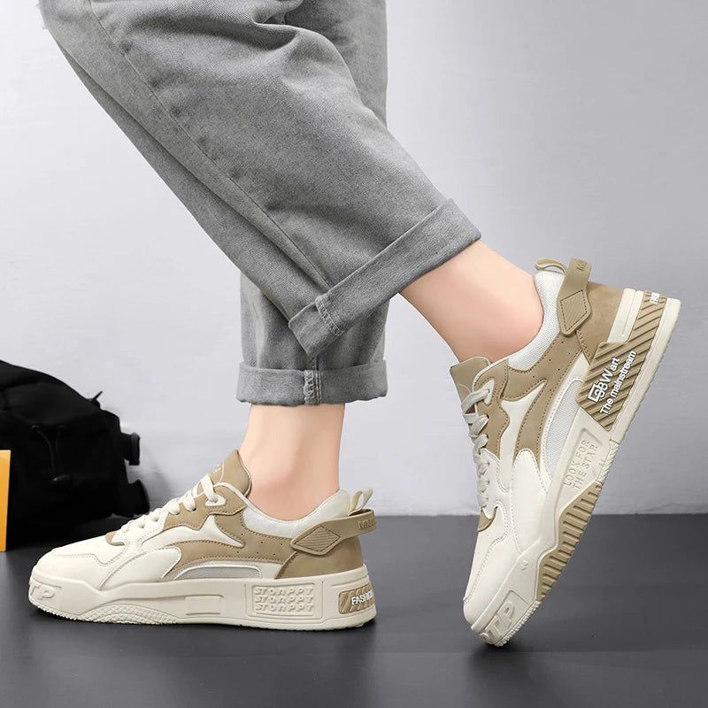 Men's thick-sole casual shoes Four seasons new flat comfort outdoor Fashion walking students soft sole Joker sports board shoes