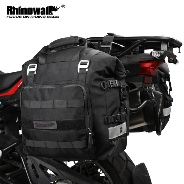 កាបូបម៉ូតូ Rhinowalk 20L កាបូបចំហៀងម៉ូតូ 1 ឬ 2 ដុំ កាបូបខាងក្នុងអាចដោះចេញបាន ការពារទឹក សម្រាប់ម៉ូតូគ្រប់មុខងារ