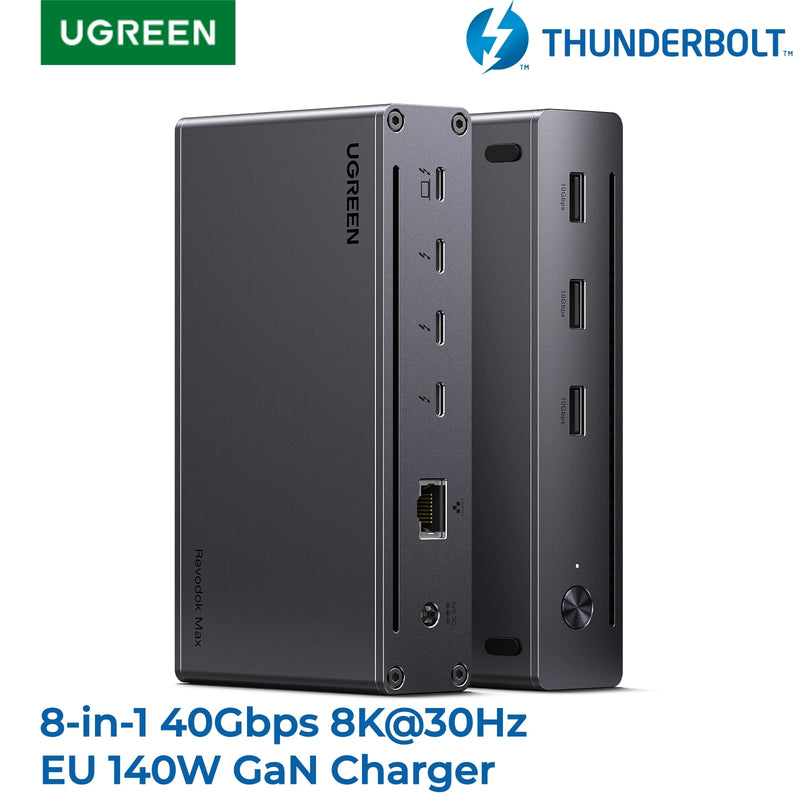 UGREEN Thunderbolt4 USB HUB 8-in-1 Docking Station 40Gbps with 3xThunderbolt 4 4K60Hz 8K30Hz 1000Mbps 10Gbps for MacBook Laptop