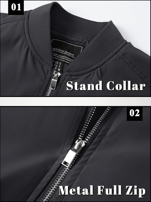 TACVASEN Men's Lightweight Windbreaker Bike Jacket Spring Autumn Casual Zip Up Coat With Pockets Fashion Streetwear Outerwear