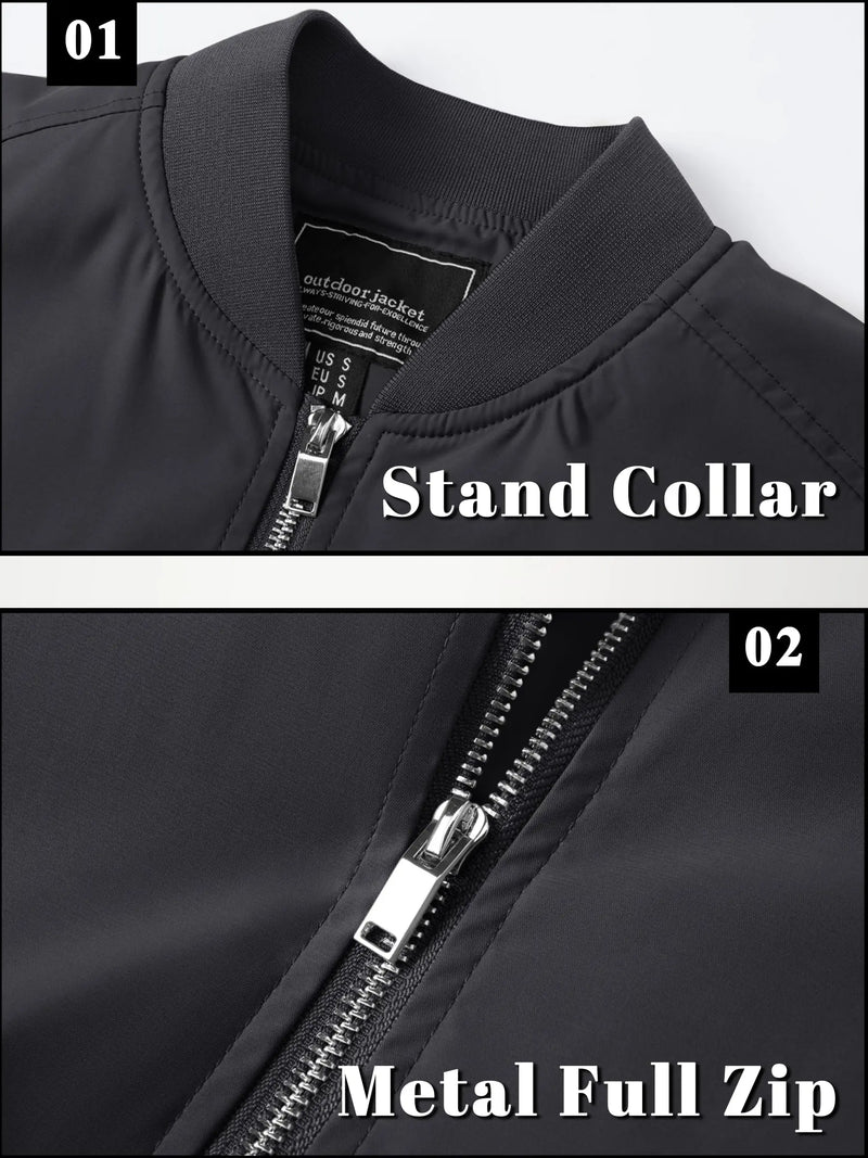 TACVASEN Men's Lightweight Windbreaker Bike Jacket Spring Autumn Casual Zip Up Coat With Pockets Fashion Streetwear Outerwear
