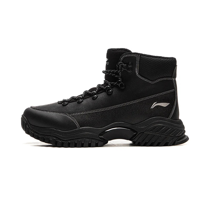 ស្បែកជើង Li-Ning Unisex LN CONQUEROR LITE របៀបរស់នៅ ស្បែកជើងរោមចៀមរដូវរងាក្តៅមធ្យម ស្បែកជើងធម្មតា ស្បែកជើងប៉ាតាឆ្លុះបញ្ចាំង AGCV393
