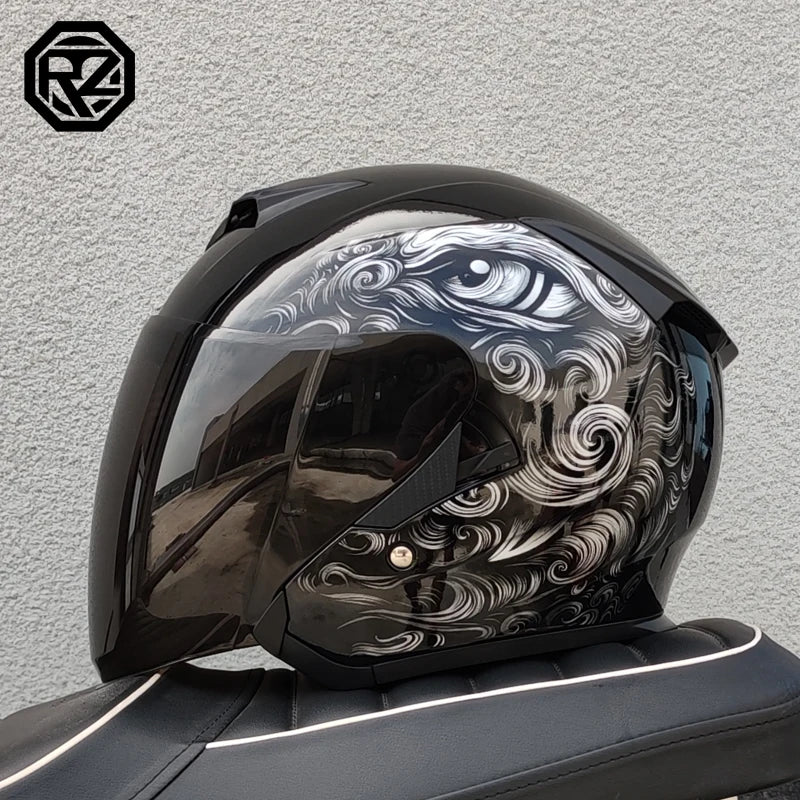 ORZ semi covered dual lens motorcycle helmet DOT approved men's and women's urban commuting helmet Capacite Casco