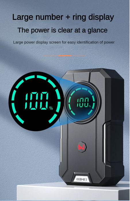 BUVAYE Car Jump Starter Power Bank Car Battery Charger Emergency Booster Starting Device Emergency Power 8400mhA Real Capacity