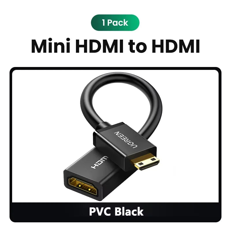 Ugreen Mini HDMI Adapter Mini HDMI to HDMI Cable Adapter 4K Compatible for Raspberry Pi ZeroW Camcorder Laptop HDMI Mini Adapter