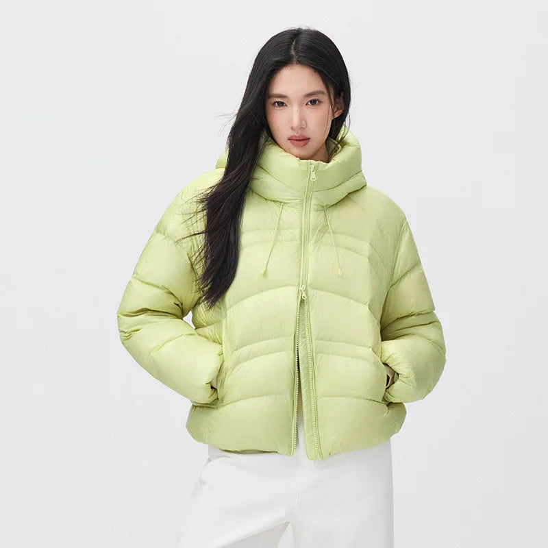 Semir Women Down Jacket 90 Percent Down Fill Water Repellent Puffer Hooded Modern Style Streamlined Fit 2026 New
