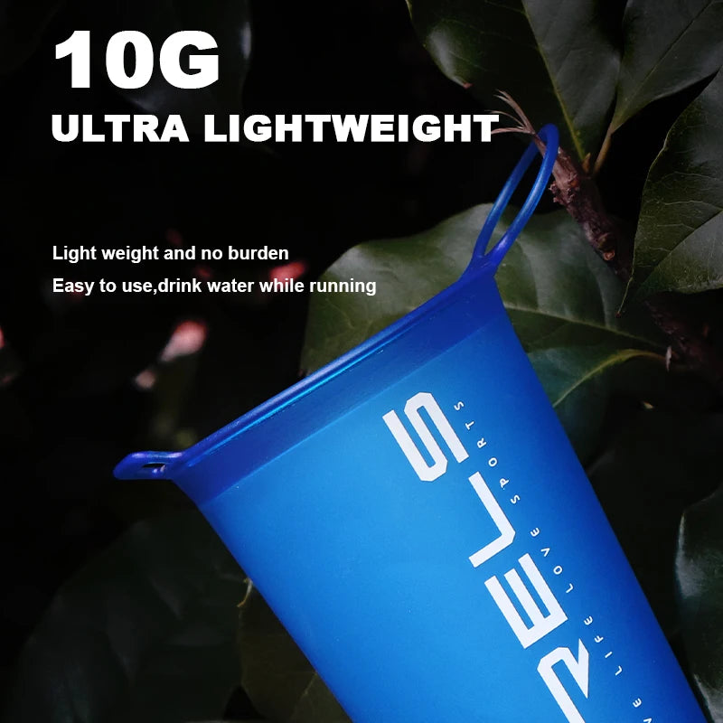 WRELS 200ml Outdoor Sports Water Bottle Folding Portable Drinking Mugs BPA Free Water Bag Non Toxic TPU Ultralight Marathon