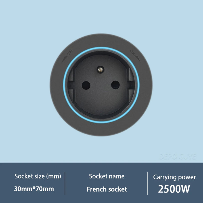 Power Track Socket EU/France/Italy/Israeli/UK/US Home Kitchen Romovable Adapterr Plug With USB Type-c Universal Outlet