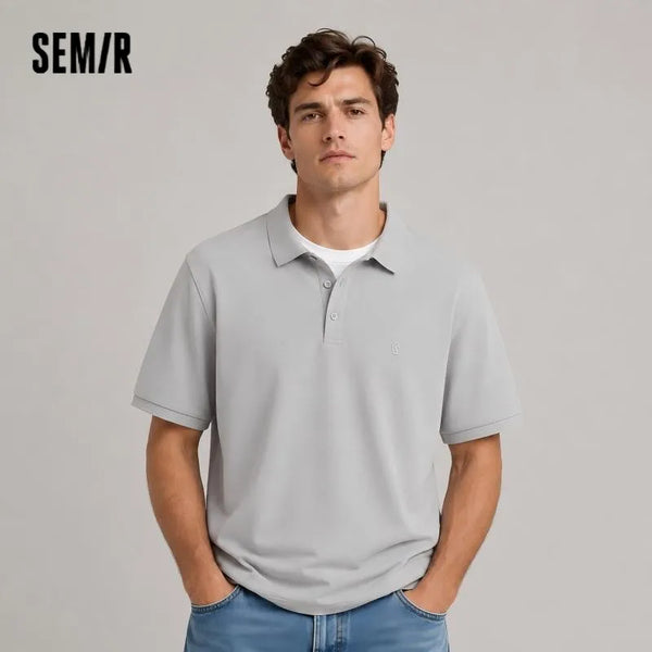 អាវប៉ូឡូបុរស Semir ឆ្នាំ 2026 បែបបុរាណ ប៉ាក់ដោយក្រណាត់ស្រូបសំណើម ស្ងួតលឿន ត្រជាក់ មានអារម្មណ៍ប្រឆាំងបាក់តេរី