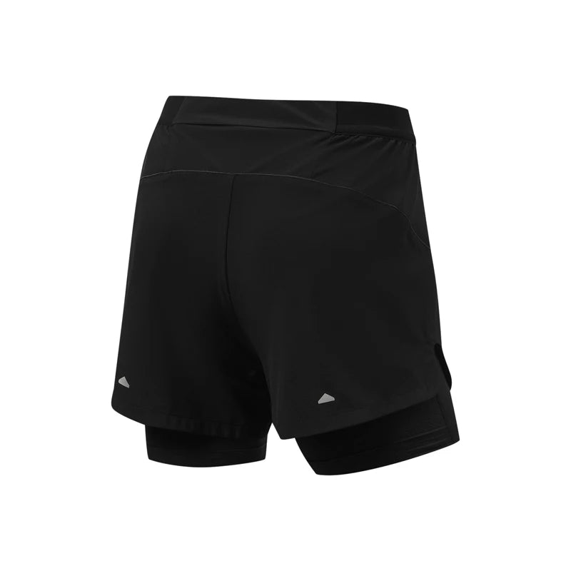 ខោរត់ Li-Ning សម្រាប់នារី 2 ក្នុង 1 ស្ងួត 88% Polyester 12% Elastane ខោធម្មតា មានខ្យល់ចេញចូលបានល្អ AKSW330