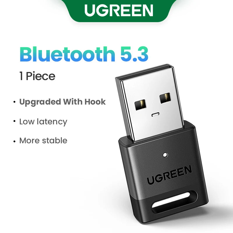 UGREEN Bluetooth 5.3 Adapter for PC USB Bluetooth 5.3 Receiver Dongle Wireless Computer Adapter For Mouse Keyboard Win 11/10/8.1