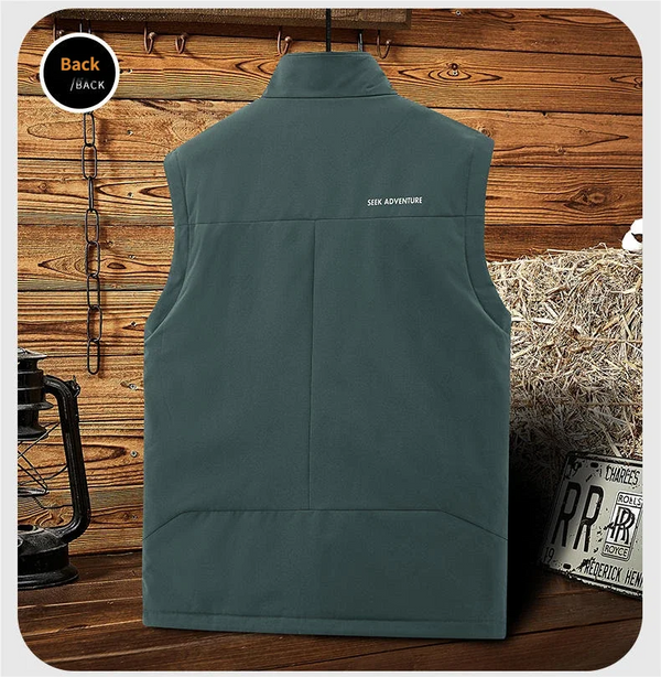 2026 Men Autumn and Winter warm Double sided wear workwear style  sleeveless vest with fleece casual versatile  Asian Size
