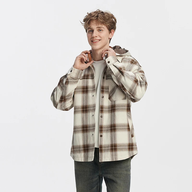 Semir Men Jacket Detachable Hood Plaid Pocket Outdoor Casual Style Comfortable Autumn Lightweight Outerwear 2026