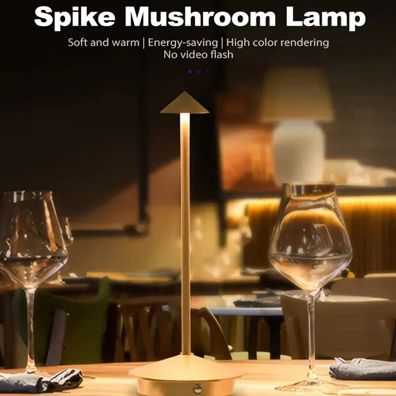 Cordless Table Lamps Rechargeable LED Desk Lamp Outdoor Waterproof Portable Touch Dimmable NightLight for Restaurant DiningHome