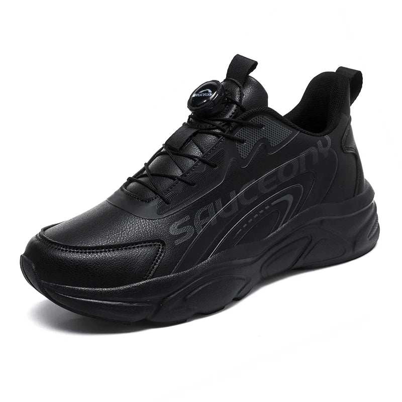 Men's Rotating button casual sneakers spring summer breathable light racing outdoor running shoes soft sole speed sports shoes