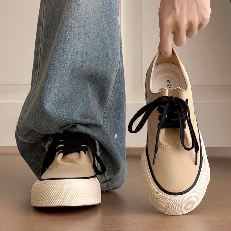 Men's high-quality canvas casual shoes Four Season breathable light soft-sole comfort fashion outdoor walking sports board shoes