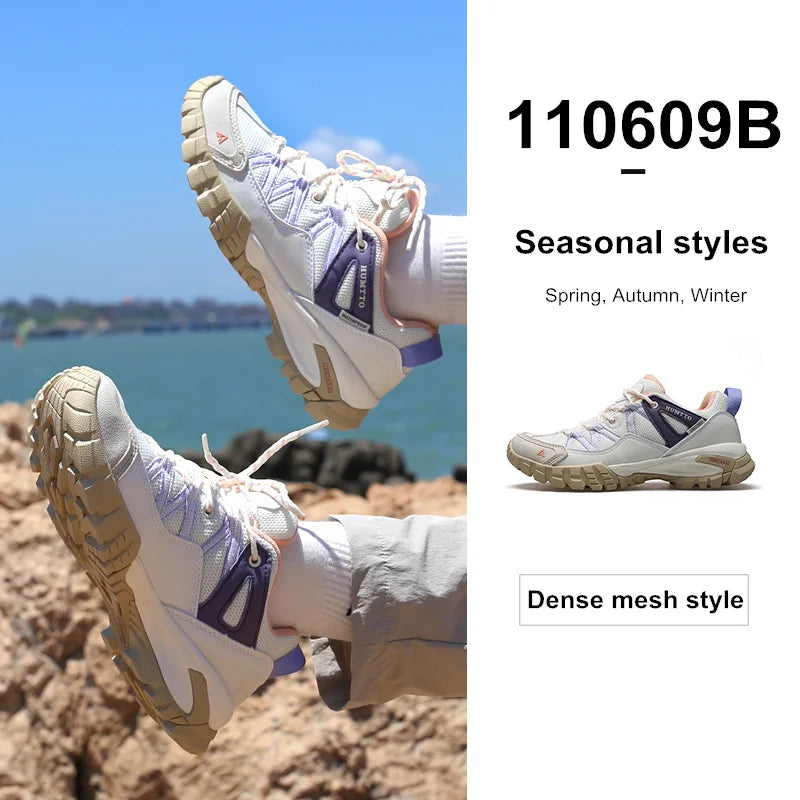 HUMTTO Hiking Women's Sports Shoes Summer Breathable Shoes for Women Non-slip Luxury Designer Outdoor Rubber Trekking Sneakers