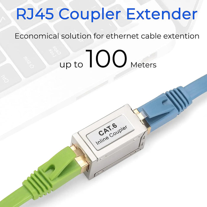 ZoeRax Shielded RJ45 Coupler, Inline Ethernet Coupler, Female to Female Ethernet Extender Adapter Cat7 Cat6/Cat5e Ethernet Cable