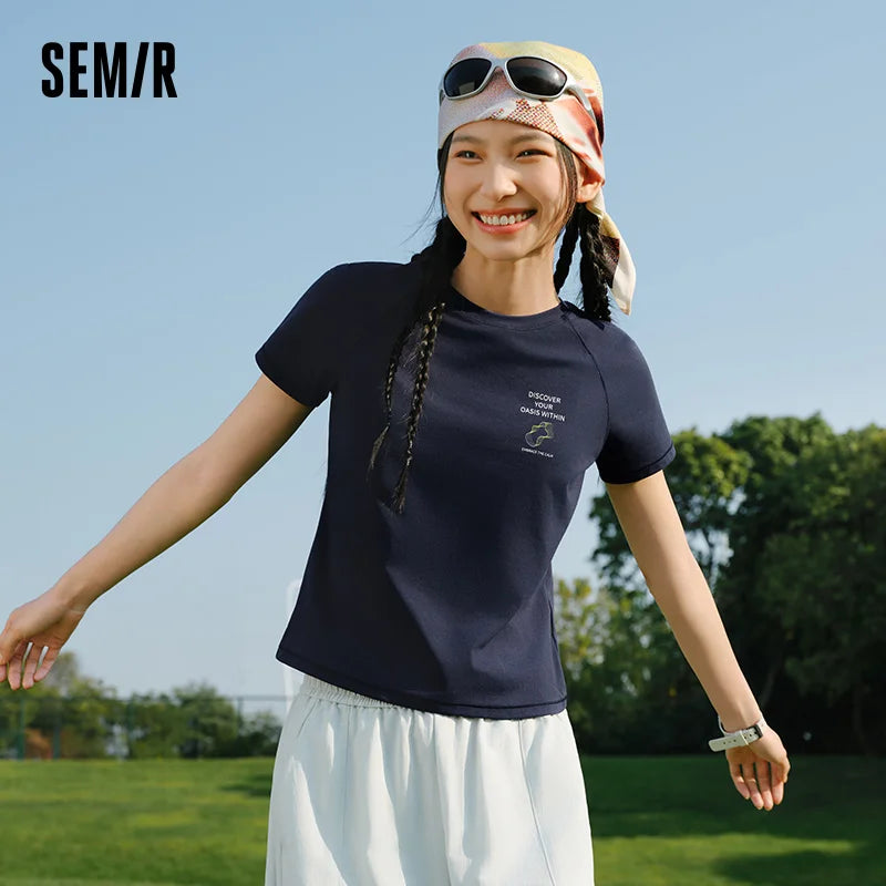 Semir Women Tshirt Moisture Wicking UV Protection Raglan Sleeve Top 2026 Summer