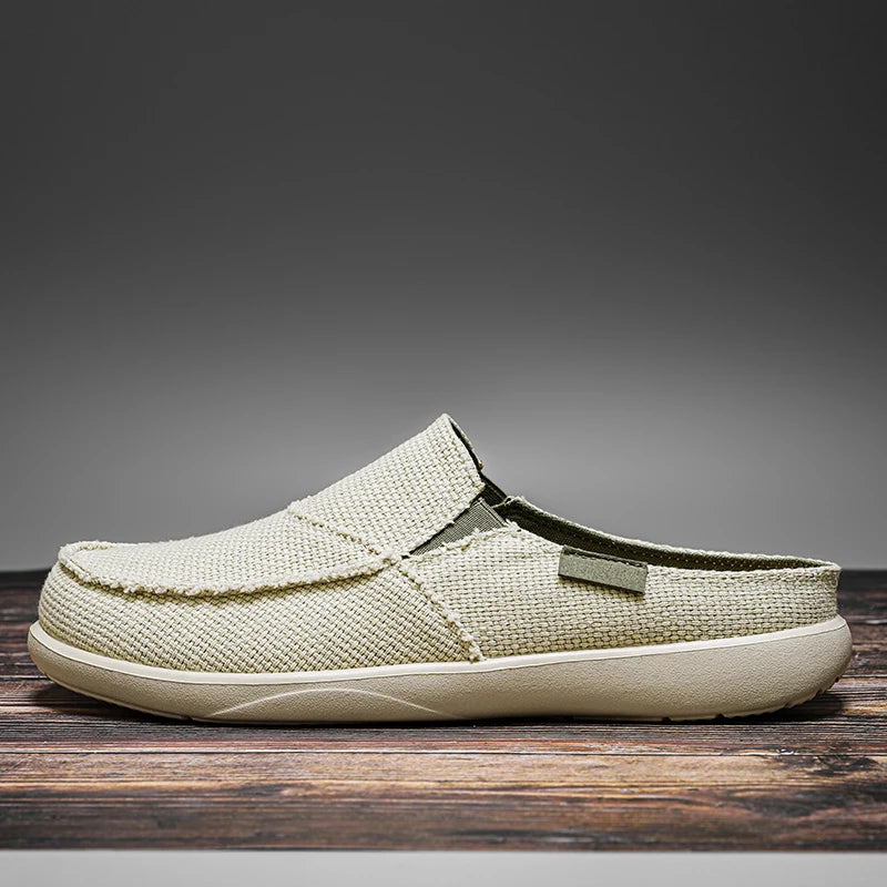 Mens Walking Shoes Ultra Light Mesh Breathable Half Slippers Summer Daily Commuting Versatile Casual Shoes 2025 New Hot Selling