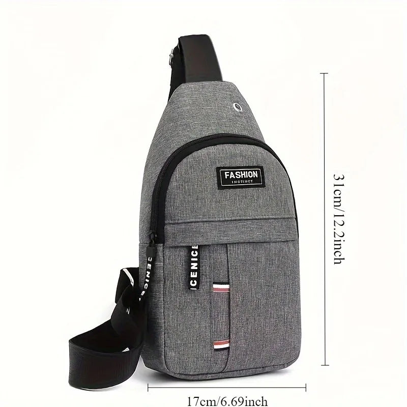 1pc Men's Crossbody Chest Bag Large-capacity Multifunctional Backpack for Travel Sport Camping Phone Charging Sling Bag.