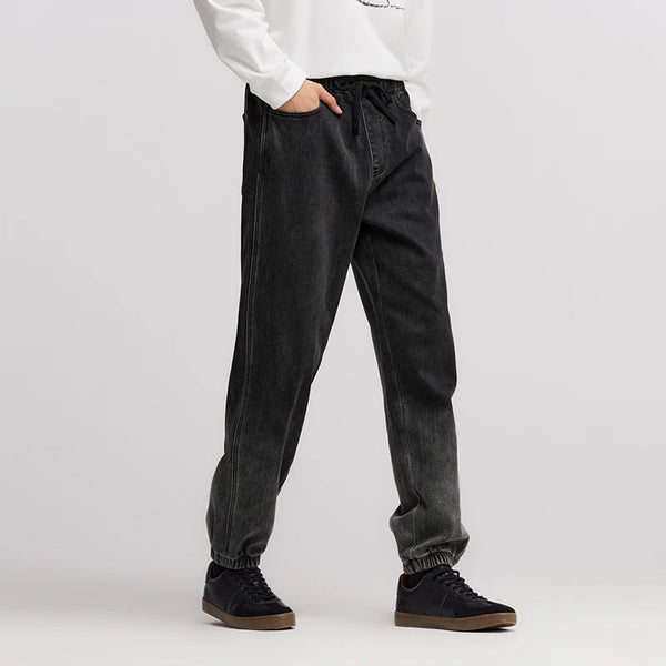 Semir Baggy Pants Men Gradient Elastic Cuff Oversize Denim 2025 Winter Jeans for Man Soft Denim Gradient Design
