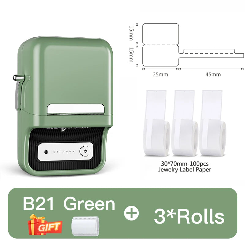 NIIMBOT B1/B21 Jewelry Label Printer Self Adhesive DIY Self-Adhesive Jewelry Necklace Bracelet Ring Price Tag for Bussiness