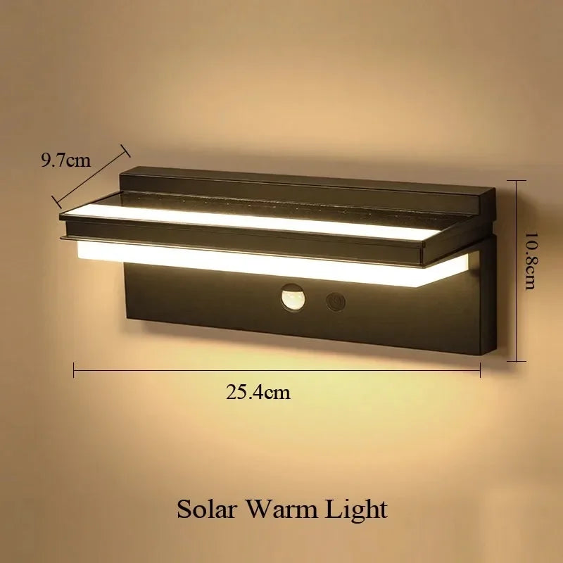Solar Power Wall Lamp IPX5 Waterproof Garden Lights Motion Sensor  Energy Saving Light for Exterior Spot Porch Yard Lighting
