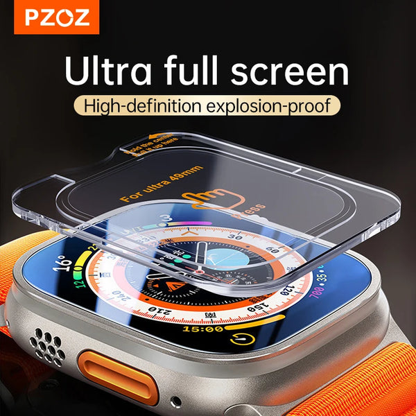 PZOZ 2ps screen protector For Apple Watch ultra 1 2 3 Tempered Glass Film For iWatch Series screen protectors film 49mm