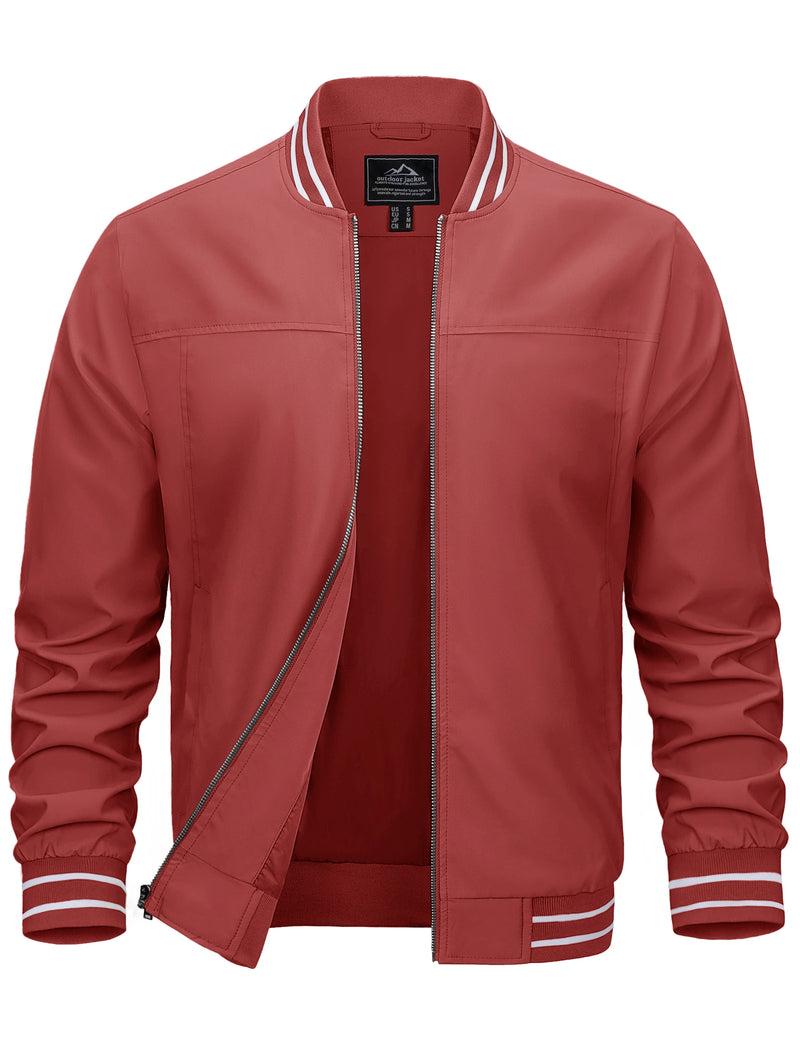 TACVASEN Mens Lightweight Waterproof Bike Jackets Windproof Warm Outdoor Jackets Spring Fall Zip Up Coat With Pockets