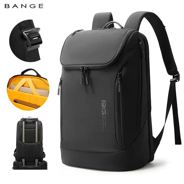 BANGE Hot Sell Simple Design New Arrival Soft Lightweight Waterproof Men Casual Laptop Backpack  for 15.6 inch Laptop by Nylon