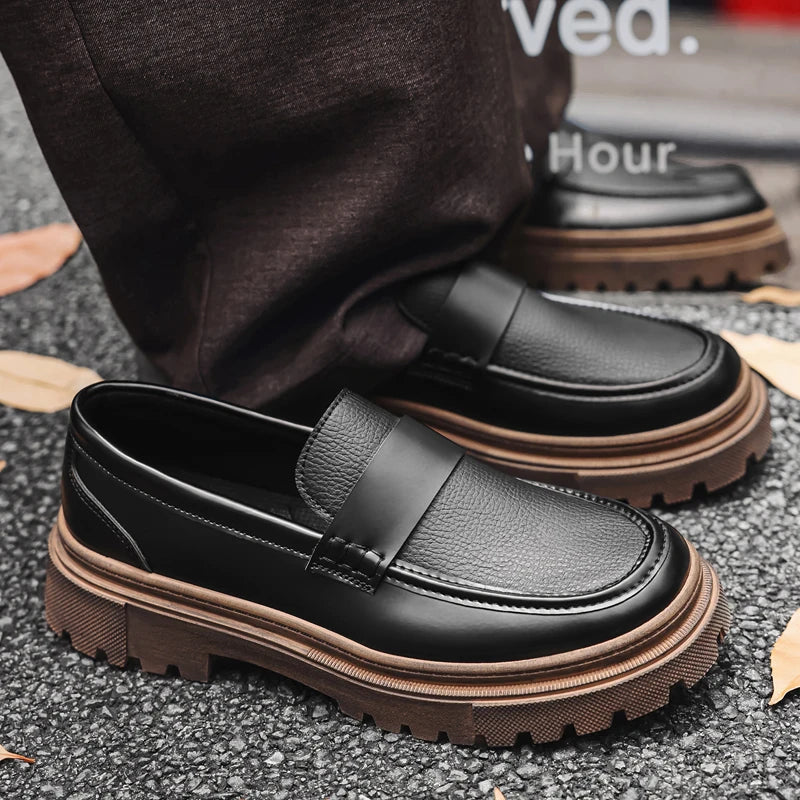 Men's retro classic casual Tooling shoes Four seasons breathable light soft-sole comfortable outdoor business dress walking shoe