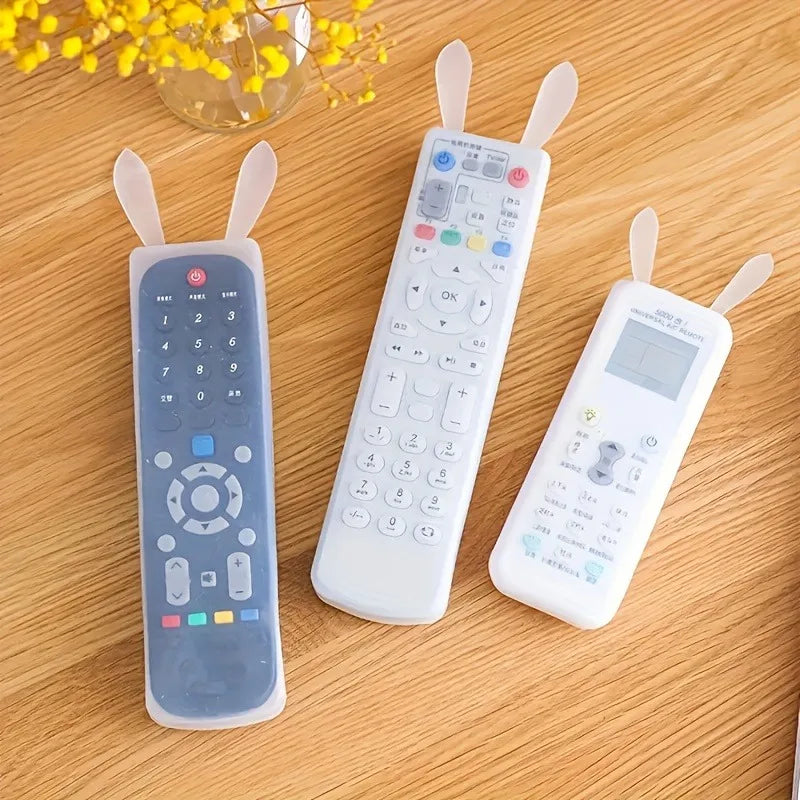 1pc Luminous Silicone Remote Control Cover, Rabbit Ears Dustproof Anti-Fall Protective Case for TV,Air Conditioner Remotes.