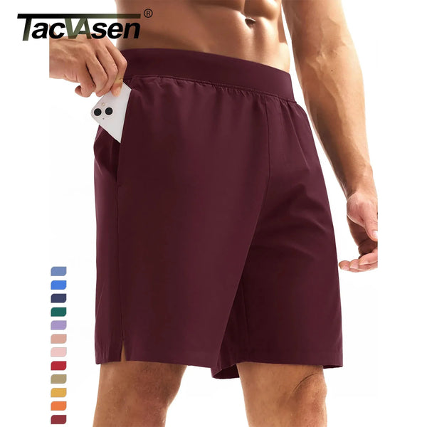 TACVASEN Men's UPF 50+ Athletic Running Shorts 8 inches Quick Dry Lightweight Workout Gym Sports Hiking Shorts with 3 Pockets