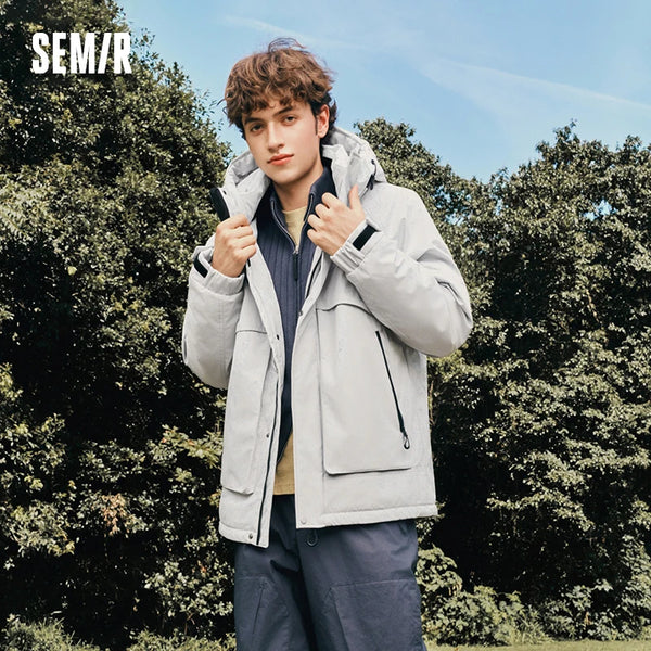 អាវក្រៅ Semir សម្រាប់បុរស ការពារទឹក ការពារខ្យល់ ធន់នឹងស្នាមប្រឡាក់ រចនាប័ទ្មសម្លៀកបំពាក់ការងារទីក្រុង ការការពារក្រៅផ្ទះ 2026 រដូវរងា អាកាសធាតុត្រជាក់
