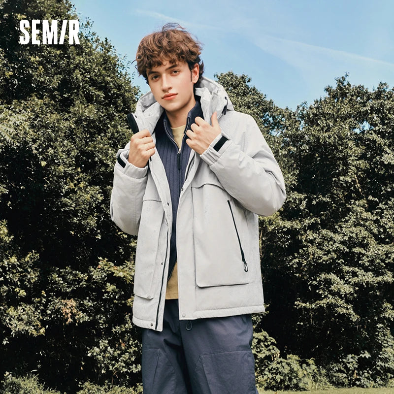 Semir Men Down Jacket Waterproof Windproof Stain Resistant Urban Workwear Style Outdoor Protection 2026 Winter Cold Weather