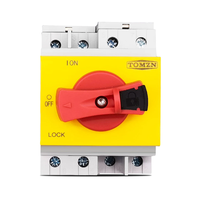 TOMZN 4P PV DC 1200V 32A Din Rail Solar Rotating Handle Isolator Rotary Switch Disconnector For Solar Distribution Box