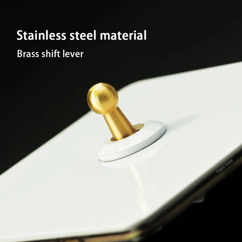 5/10 PCS 86 Type Retro White Wall Lamp Brass Lever Toggle Switch 1/2/3/4 Gang 2Way Stainless Steel Wall Panel Switch