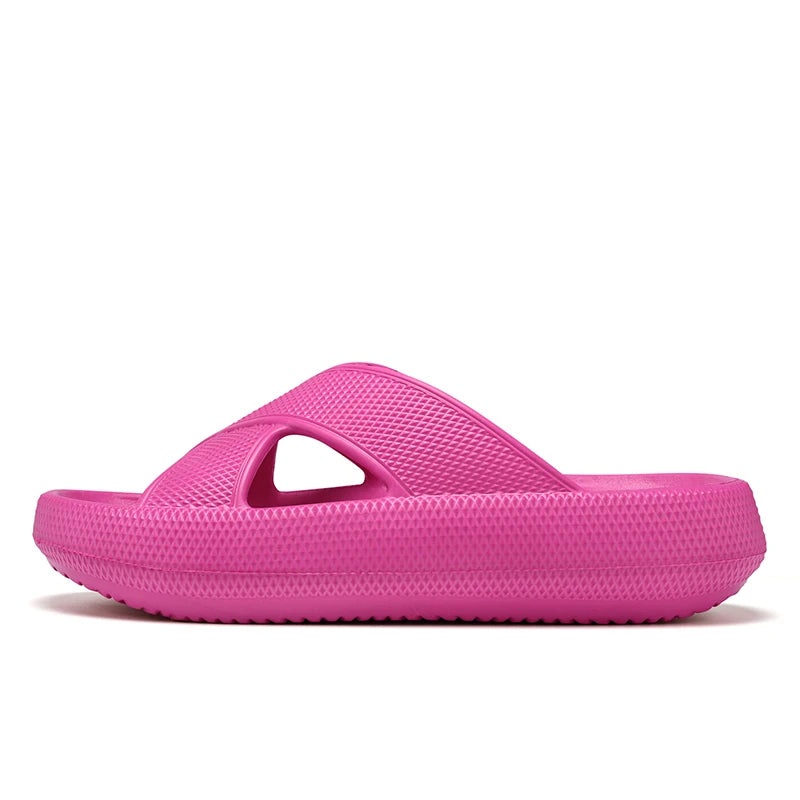 Summer Unisex Thick Soles Platform Slippers EVA Soft Comfortable Slides Slippers Anti Slip Lightweight