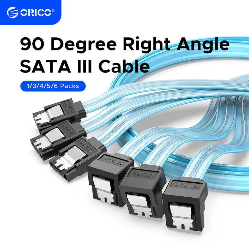 ORICO SATA 6Gbps HDD Data Cable with Locking Latch SATA HDD Splitter Cable 1/3/4/5/6 Ports for SATA HDD SSD CD Driver Server