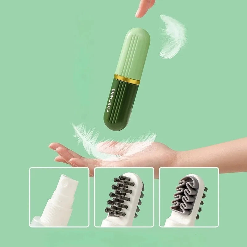 1pc Portable Multifunctional Double-sided Shoe Brush,Not Hurt The Soft Hair of Shoes. Household Travel Liquid Cleaning Brush.
