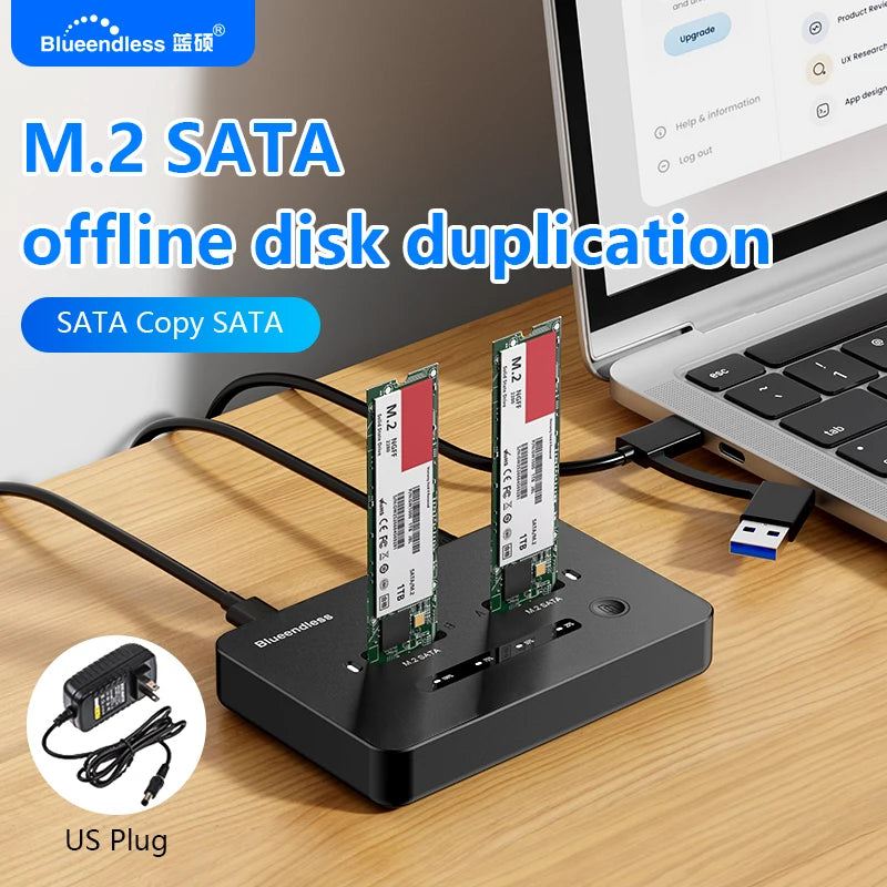 ប្រអប់ដាក់ SSD NGFF SATA ពីរប្រភេទរបស់ Blueendless Offline Clone សម្រាប់ SSD 2230 2242 2260 2280