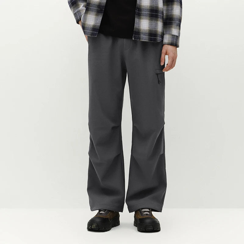 Semir Men Pants Water Repellent Fleece Lined Straight Leg Urban Workwear Style 2026 Winter Full Length Comfort Fit