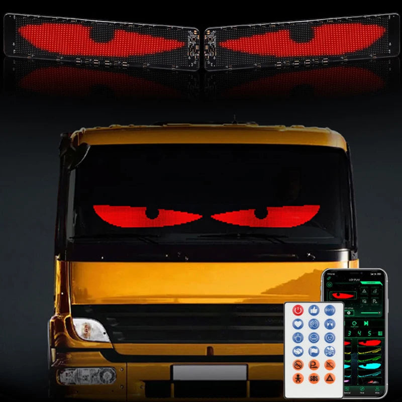 Flexible Screen LED Car Windshield Eyes LED Matrix Pixel Panel Display Plug-in DIY App Text Animation for The Car Windshield