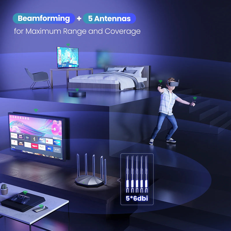 រ៉ោតទ័រ WiFi 6 AX3000 ឧបករណ៍ពង្រីកបណ្តាញឥតខ្សែ Gigabit Tenda 2.4G 5GHz Gigabit WIFI6 AX1500 ឧបករណ៍ពង្រីកបណ្តាញ Tenda AC1200 Wifi Booster