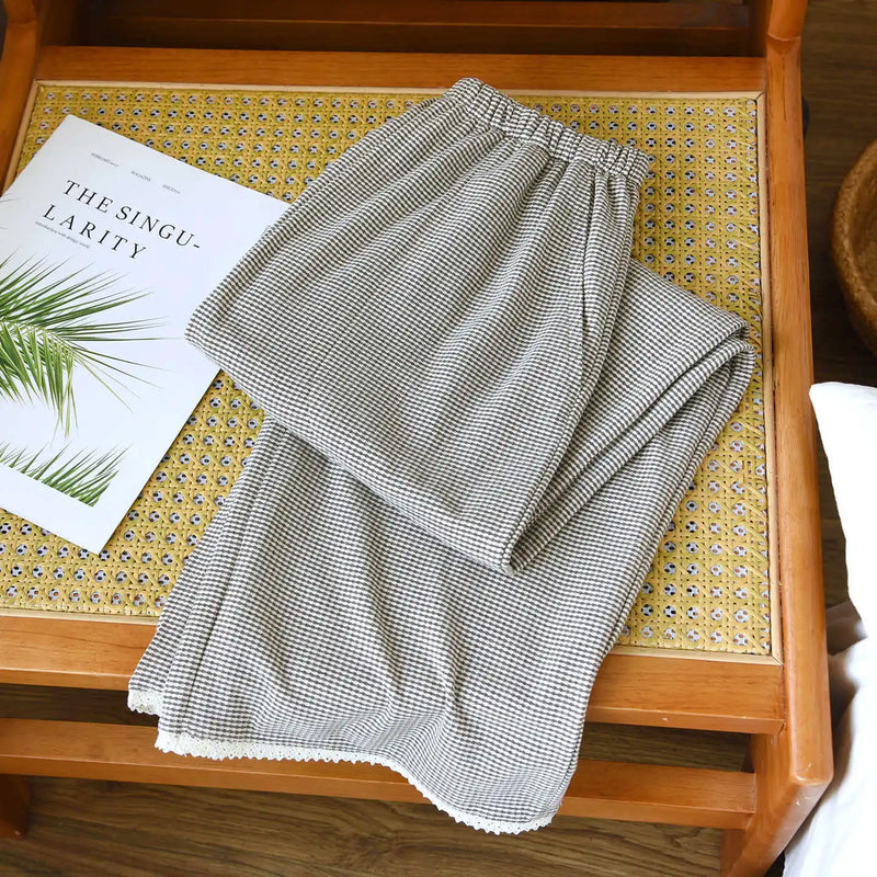 New Lounge Pants for Women Home Wear Trousers Striped Print Bottoms Comfortable Sleepwear Spring Autumn Pajamas Pants Nightwear